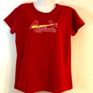 Nike Team Fit t shirt Size Large MLB St Louis Cardinals Red Yellow‎ Short Sleeve
